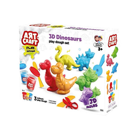 CEYLAN ADAM   03995 Art Craft 3D Dinozorlar Hamur Set 168 Gr -Fentoys