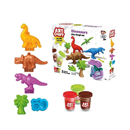 CEYLAN ADAM   03996 Art Craft Dinozorlar Hamur Set 168 Gr -Fentoys