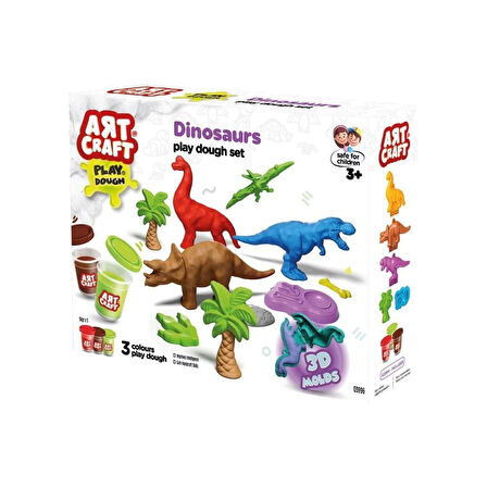 CEYLAN ADAM   03996 Art Craft Dinozorlar Hamur Set 168 Gr -Fentoys
