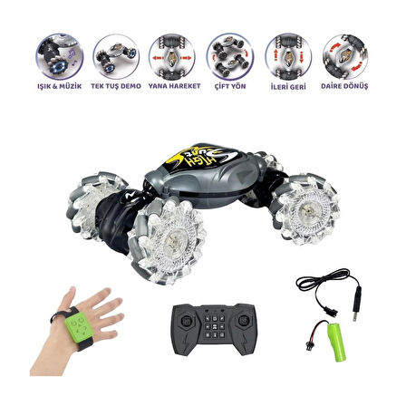 CEYLAN ADAM   HG4-28 Uzaktan Kumandalı Bilekten Kontrol Şarjlı 2.4G Stunt Araba