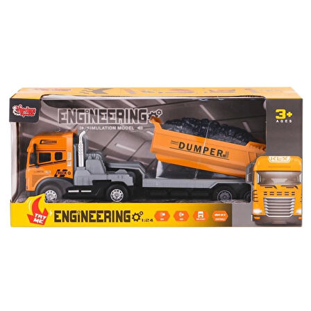 CEYLAN ADAM   KLX800-241-42-43-44 Işıklı Müzikli İnşaat Tırı 1:24 -Vardem Oyuncak