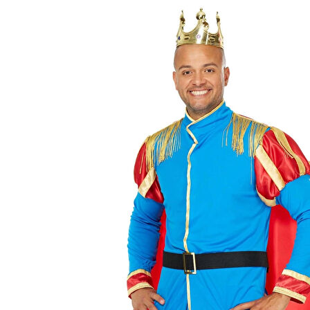 CEYLAN ADAM   Plastik Kral Tacı Altın Renk Yetişkin Boy 55 cm