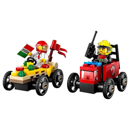 CEYLAN ADAM   LEGO City Pizza Arabası İtfaiye Kamyonuna Karşı Yarış Arabası Paketi 60458