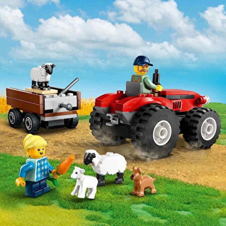 CEYLAN ADAM   LEGO City Römorklu Kırmızı Çiftlik Traktörü ve Koyun 60461
