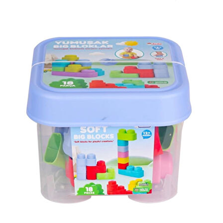 CEYLAN ADAM   04007 Yumuşak Big Bloklar Kova 18 Parça -Dede