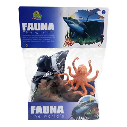 CEYLAN ADAM   HY7-006D PVC Deniz Hayvanları 4lü -Kidmar Oyuncak