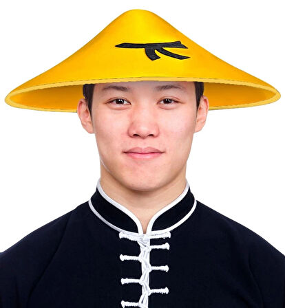 CEYLAN ADAM   Uzak Doğu Asyalı Çin Japon Şapkası Sarı Renk