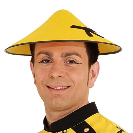 CEYLAN ADAM   Uzak Doğu Asyalı Çin Japon Şapkası Sarı Renk