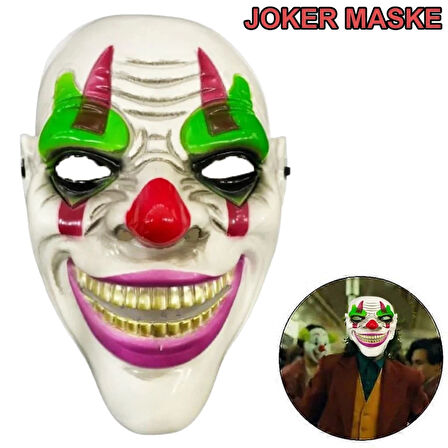 CEYLAN ADAM   Delirten Gülüş Psikopat Palyaço Temalı Joker Maskesi