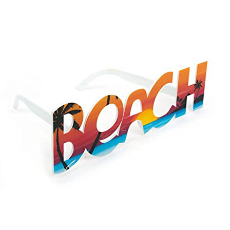 CEYLAN ADAM   Beach Yazılı Parti Gözlüğü Yaza Merhaba Hawaii Show Gözlüğü 19x6 cm
