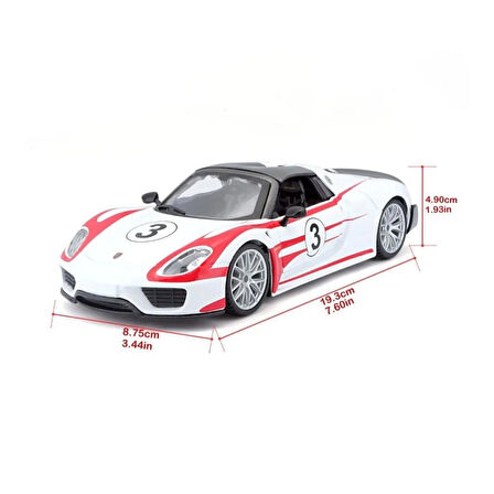 CEYLAN ADAM   28009 Burago Porsche 918 Spyder 1:24 Model Araba -Sunman