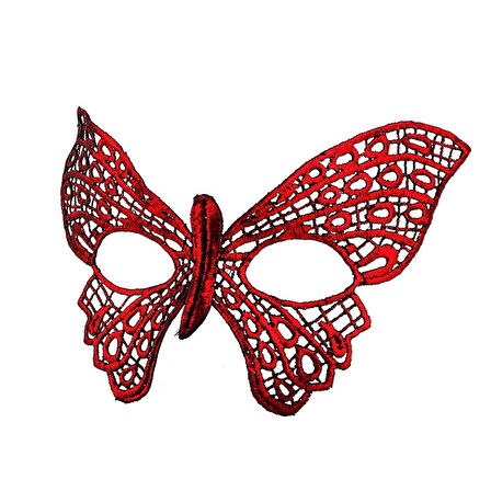 CEYLAN ADAM   Kırmızı Dantel Masquerade Maskesi 7 No