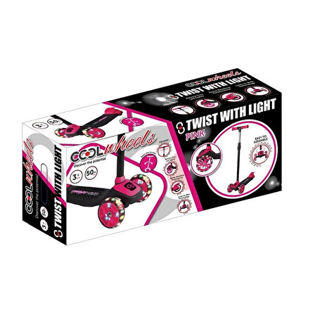 CEYLAN ADAM   Cool Wheels Işıklı Twist Scooter Pembe