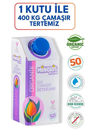 CEYLAN ADAM   Minoris MOM Organik Sıvı Çamaşır Deterjanı 1 Lt 50 Yıkama