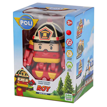 CEYLAN ADAM   POLI MRT-686 Sesli ve Işıklı Robocar Poli Büyük Transforming Robot Roy -Necotoys