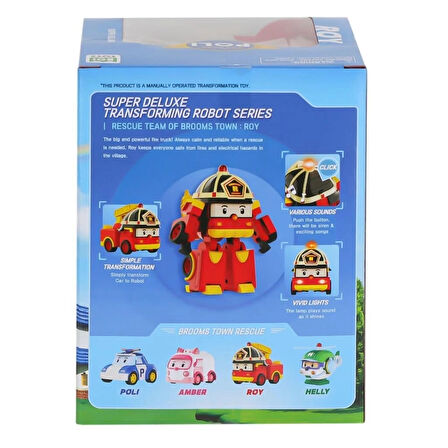 CEYLAN ADAM   POLI MRT-686 Sesli ve Işıklı Robocar Poli Büyük Transforming Robot Roy -Necotoys
