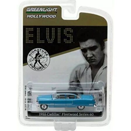 CEYLAN ADAM   Greenlight 1/64 Hollywood Series 16 - Elvis Presley (1935-77) - 1955 Cadillac Fleetwood Series 60 "Blue Cadillac"