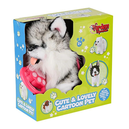 CEYLAN ADAM   PR66302-26T Yürüyen Tasmalı Peluş Yürüyen Husky