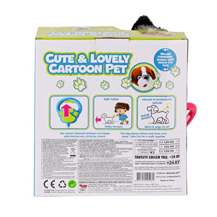 CEYLAN ADAM   PR66302-26T Yürüyen Tasmalı Peluş Yürüyen Husky