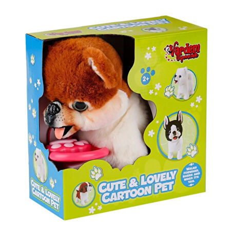 CEYLAN ADAM   PR66699-26 Yürüyen Tasmalı Peluş Köpek