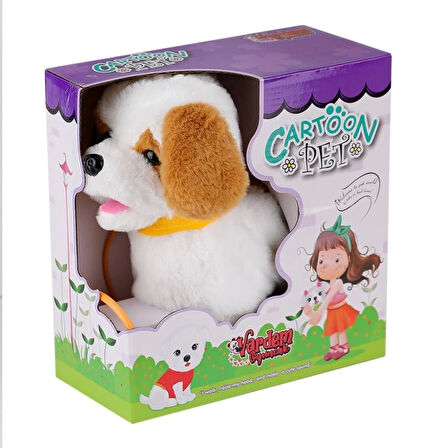 CEYLAN ADAM   PFT-B019 Yürüyen Tasmalı Peluş Köpek