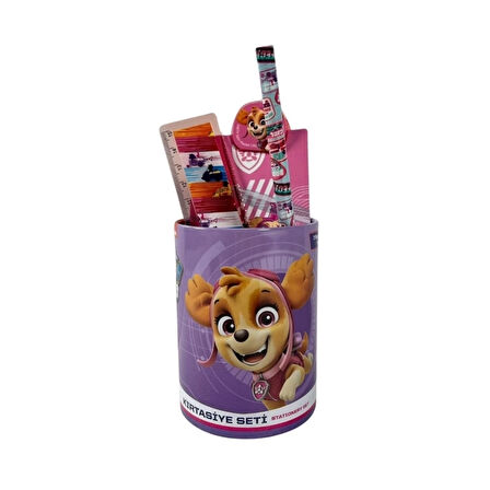 CEYLAN ADAM   Paw Patrol Metal Kalemlikli 7 Parça Kırtasiye Seti