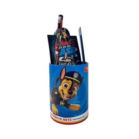 CEYLAN ADAM   Paw Patrol Metal Kalemlikli 7 Parça Kırtasiye Seti