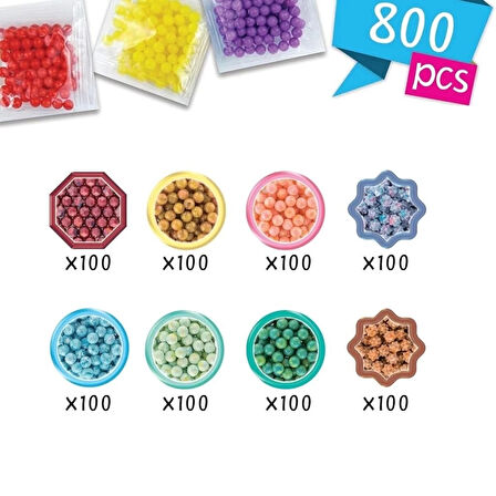 CEYLAN ADAM   35089 AquaBeads Suluboya Renkleri Yedek Boncuk Pakedi- 800 parça +4 yaş