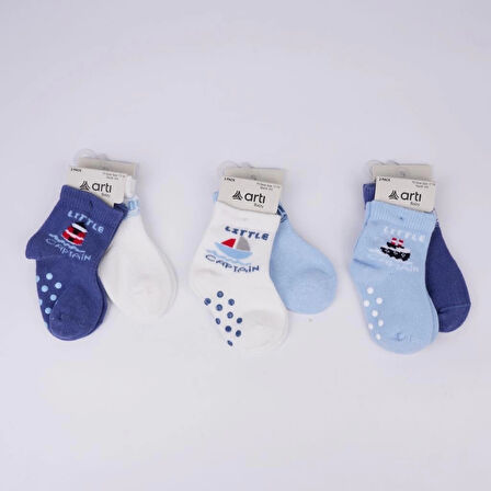 CEYLAN ADAM   Katamino Filip 2'li Abs'li Erkek Bebek Soket Çorap K44143 Asorti