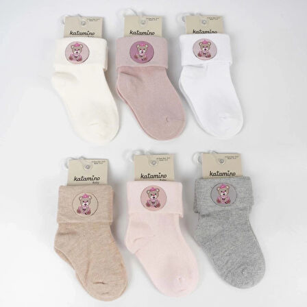 CEYLAN ADAM   Katamino Bukre Aks Kız Bebek Soket Çorap K46292 Asorti