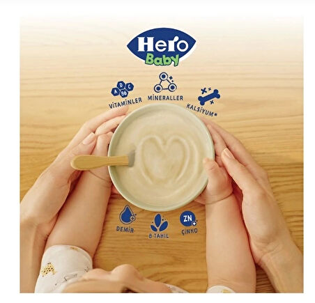 CEYLAN ADAM  Hero Baby Sütlü 8 Tahıllı Peynirli Pekmezli Kaşık Mama 200 Gr