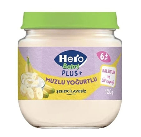 CEYLAN ADAM  Hero Baby Plus Muzlu Yoğurtlu Kavanoz Mama 120 Gr