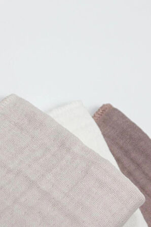 CEYLAN ADAM  Bistyle 6'lı Müslin Mendil 20x20 cm 90106 Taş Ekru Antrasit