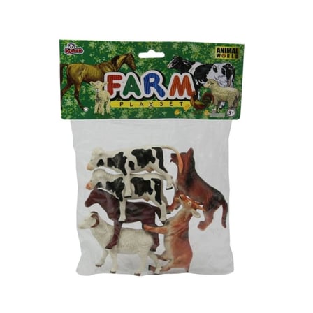 Mey İthalat® SH-Vardem 6 Parça 5 inch  Çiftlik, Dinozor,Vahşi Orman ve Deniz Hayvanları Hayvan Seti