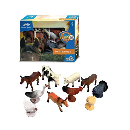 CEYLAN ADAM  SH-D5804 Vardem Kutulu 10 Parça Çiftlik Hayvanları Seti