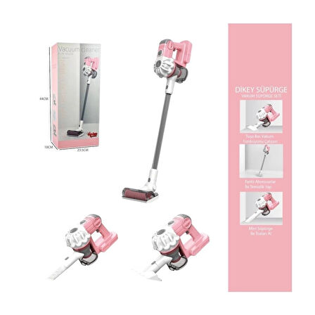 CEYLAN ADAM  LS8807C - Vardem Dikey Elektrik Süpürgesi Pembe 3 in1  Kapalı Kutu