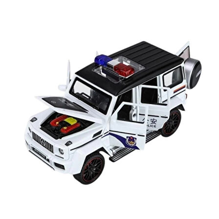 CEYLAN ADAM  XHD-B2433 -Vardem  Çek Bırak Işıklı ve Sesli G Polis Metal Jeep 1:24