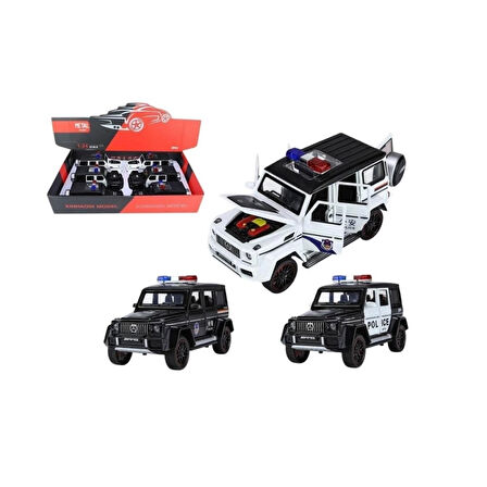 CEYLAN ADAM  XHD-B2433 -Vardem  Çek Bırak Işıklı ve Sesli G Polis Metal Jeep 1:24