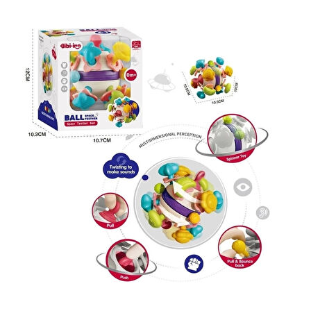 CEYLAN ADAM  BIB6034-Vardem 6 in 1 Diş Kaşıyıcılı Bebek Topu