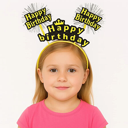 CEYLAN ADAM  Doğum Günü Kutlaması İçin Sarı Taç – Işıltılı Yazılı Parti Tacı