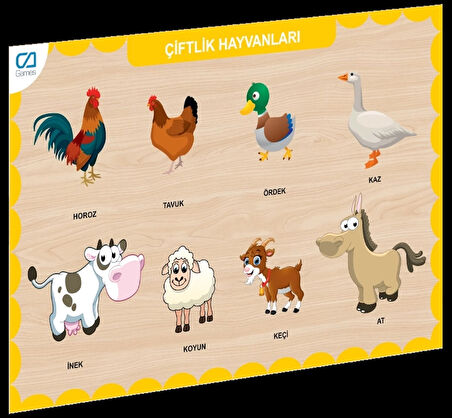 CEYLAN ADAM  CAAHS-3211 CA GAMES AHŞAP ÇİFTLİK HAYVANLARI BUL-TAK