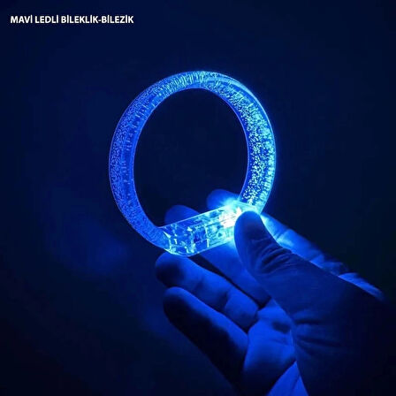 CEYLAN ADAM  Mavi Led Işıklı Baskı Yapılabilen Pilli Bileklik Bilezik 1,5 cm Genişlik