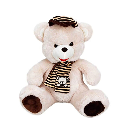 CEYLAN ADAM  Şapkalı Atkılı Peluş Ayı 50 cm