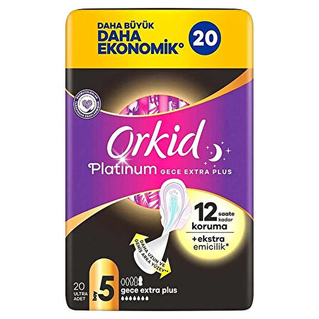 CEYLAN ADAM  Orkid Ultra Platinum Gece Ekstre Plus Ped 20'Li