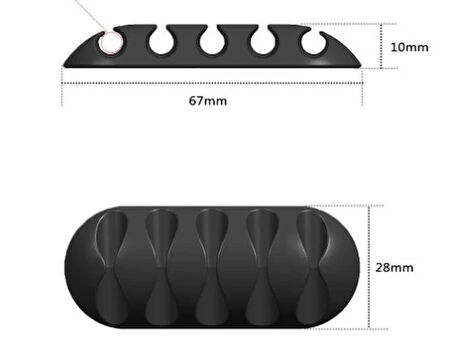 CEYLAN ADAM  Kablo Tutucu 5 Kanallı 3lü Siyah