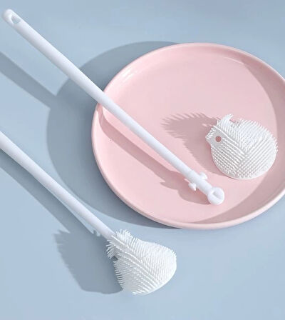 CEYLAN ADAM  Kavanoz ve Biberon Yıkama Fırçası Silikon Beyaz