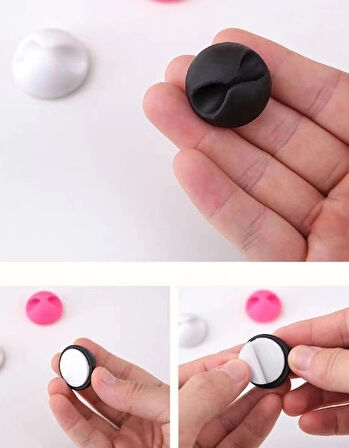 CEYLAN ADAM  Siyah Beyaz Kablo Sabitleme Klipsi 10 lu