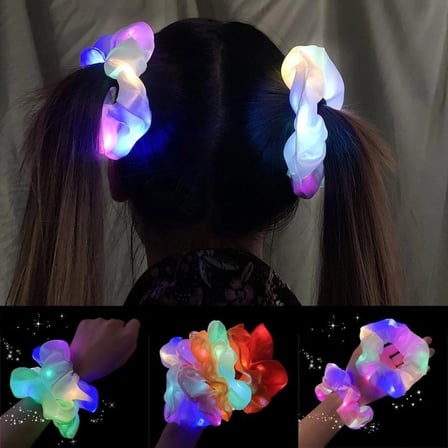 Mey İthalat® Lila Mor Renk Led Işıklı Lastikli Saç Tokası - 3 Modlu Festival  Parti Saç Tokası