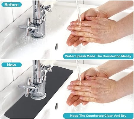 Mey İthalat® Su Emici Sihirli Lavabo Kenar Matı 38x13cm MC-605
