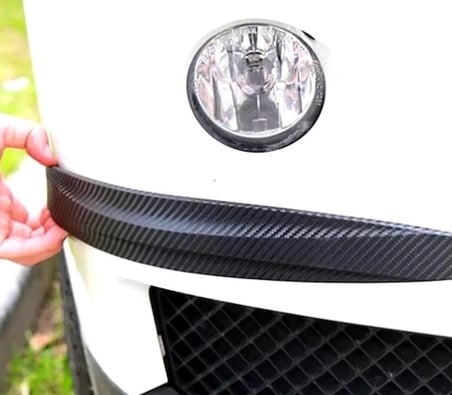 Mey İthalat® Araba Tampon Koruyucu Karbon Desenli Siyah Beyaz